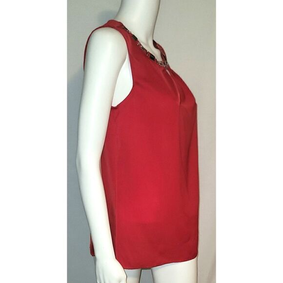 Worthington Sleeveless Jeweled Neck Blouse - Size M - Picture 2 of 9